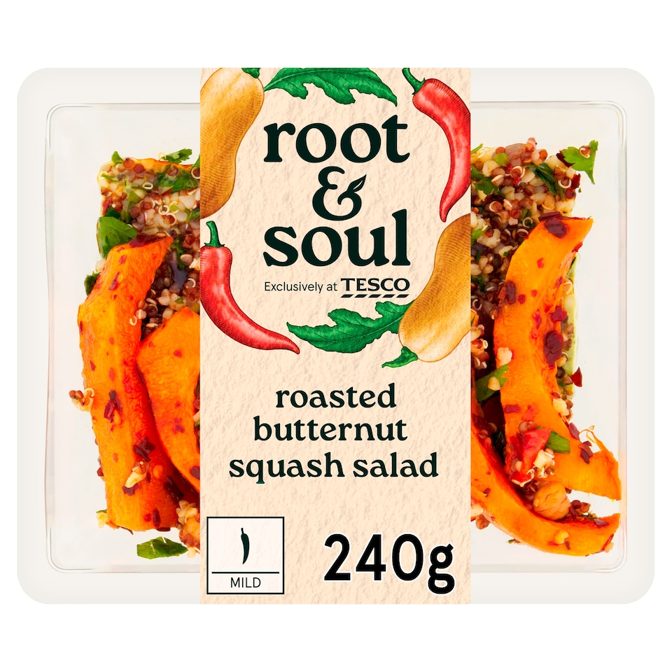 Root & Soul Roasted butternut squash salad with a zesty Chermoula yogurt 240g