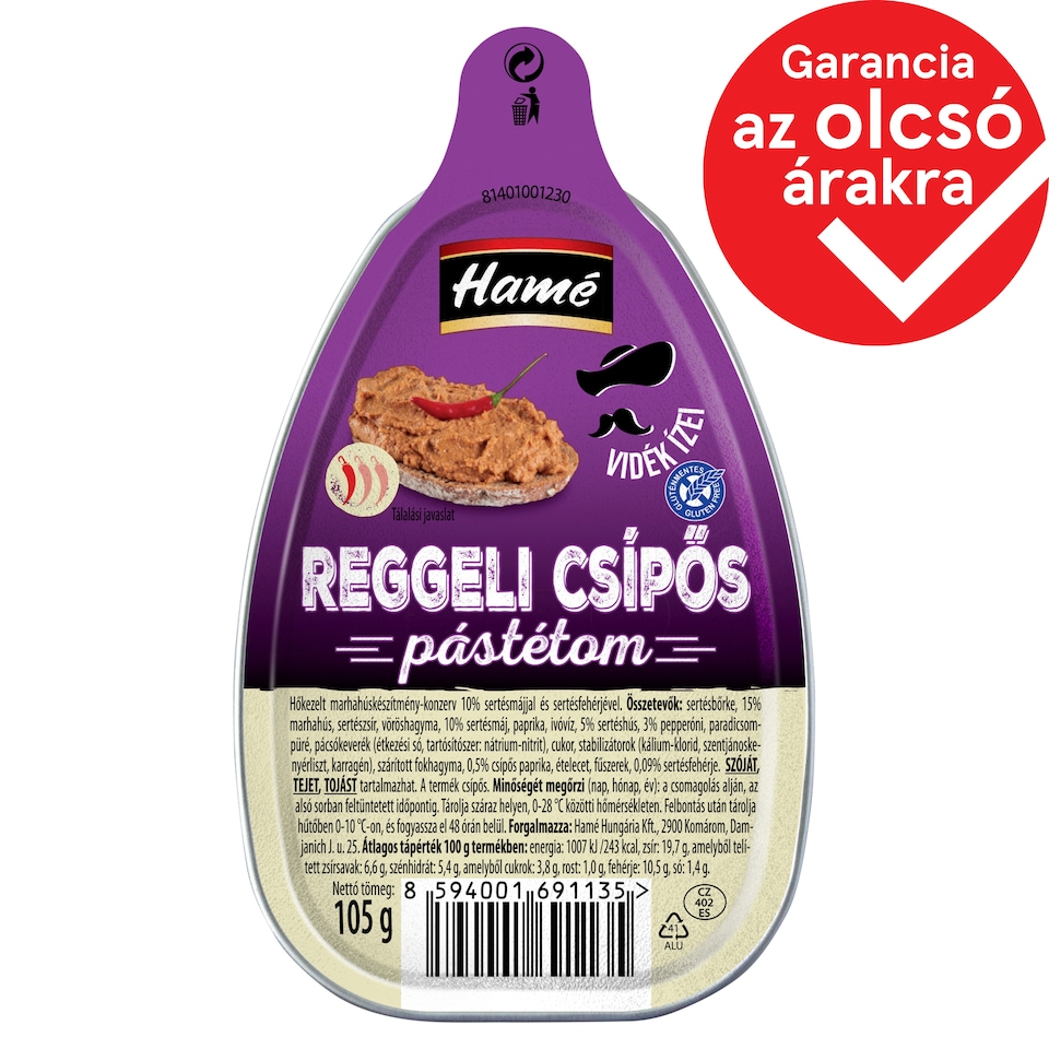 Hamé reggeli csípős pástétom 105 g