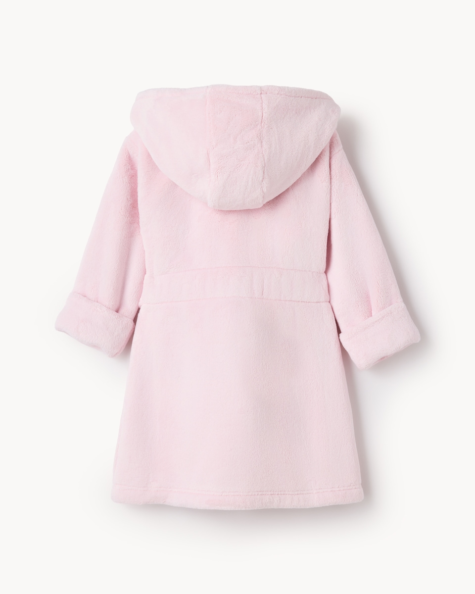 image 1 of F&F Girls Fleece Hooded Dressing Gown in Pink
