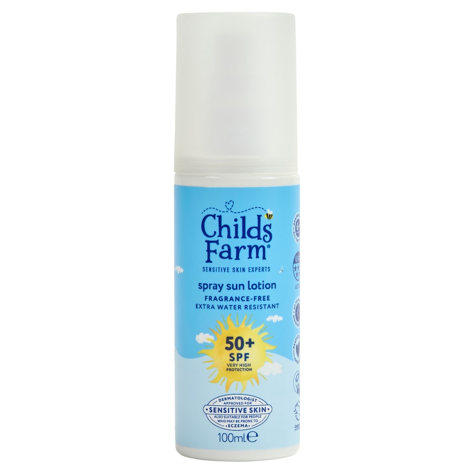 image 1 of Childs Farm SPF50+ Sun Spray Fragrance-Free 100ml
