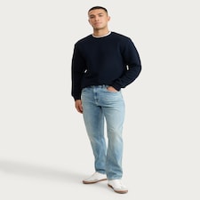 F&F Straight Leg FREEFIT® Cotton Rich Jeans in Blue