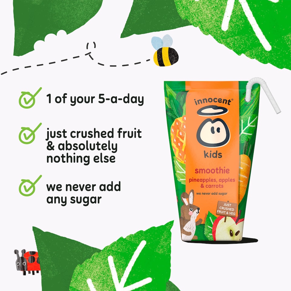 image 1 of innocent Kids Smoothies Pineapples, Apples & Carrots 4 x 150ml