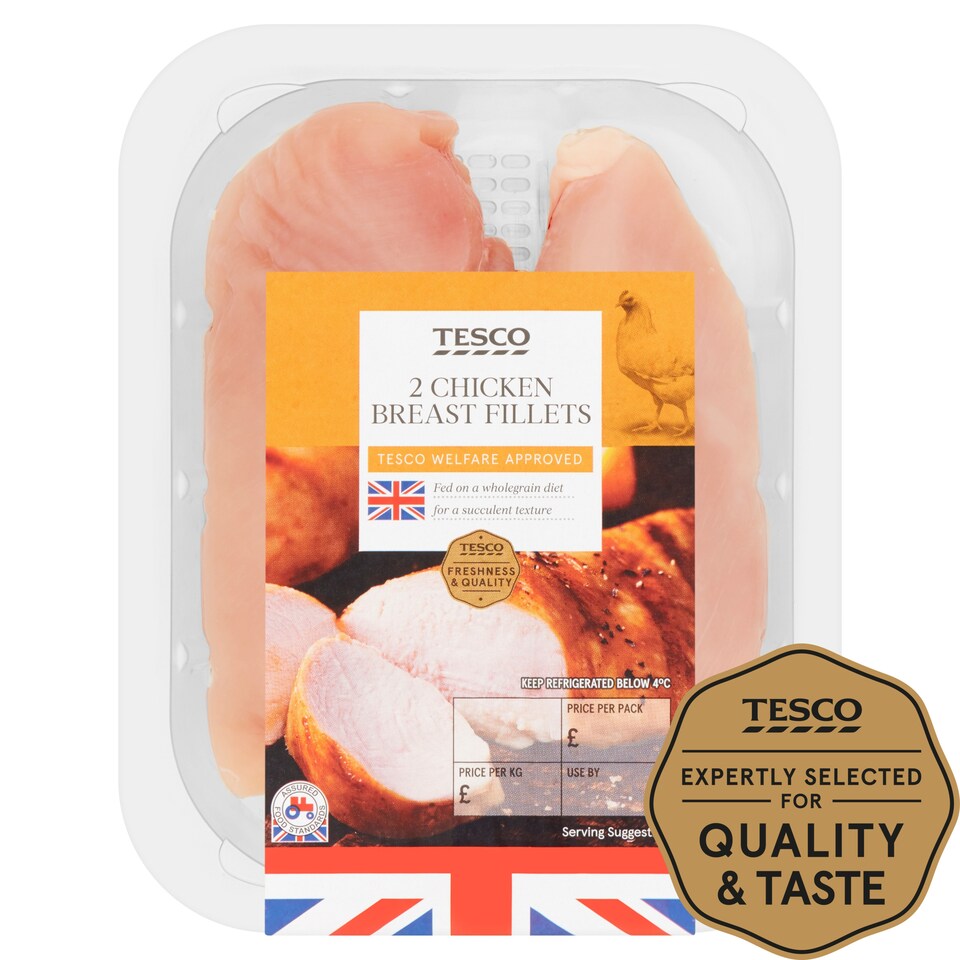 Tesco 2 British Chicken Breast Fillets 300G