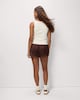 image 3 of OH ME OH MY Satin Lace Trim Shorts in Chocolate