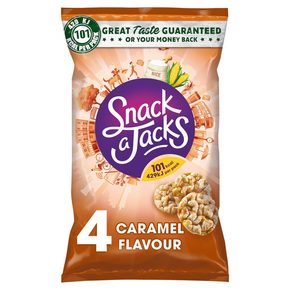 Snack A Jacks Caramel 4 Pack 100G