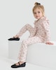 image 1 of F&F Girls 2-Pack Cotton Rich Bow Print Ribbed Flared Leggings in Burgundy