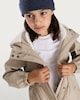 image 2 of F&F Girls Rubber Hooded Zip Through Parka in Cream