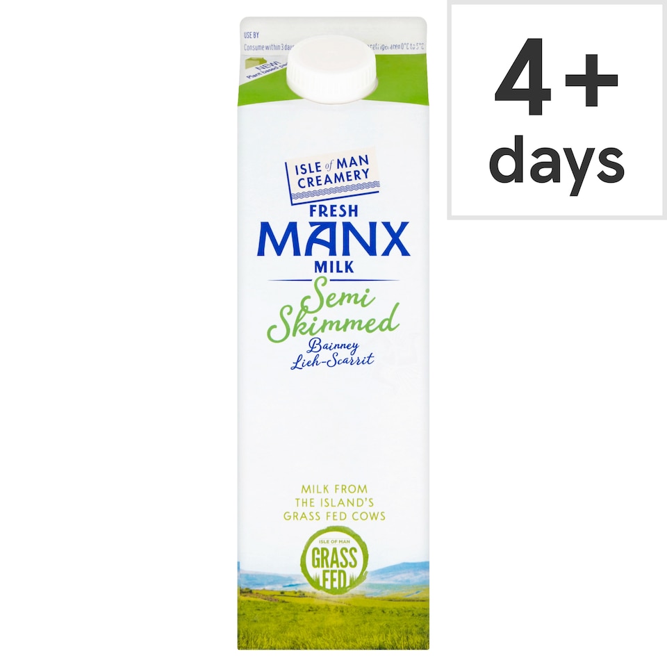 Isle Of Man Fresh Manx Milk Semi Skimmed 1 Litre