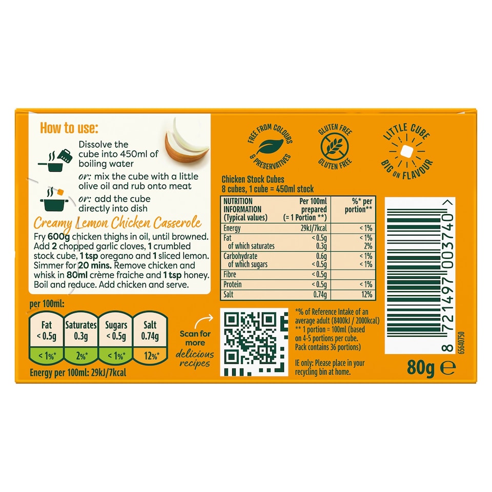 image 1 of Knorr Chicken 8 Stock Cubes 80g
