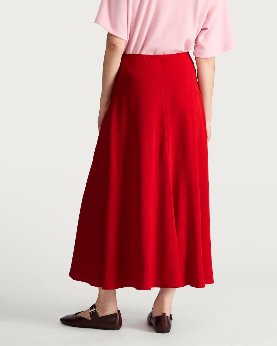 image 1 of F&F Flowing A Line Midi Skirt in Red
