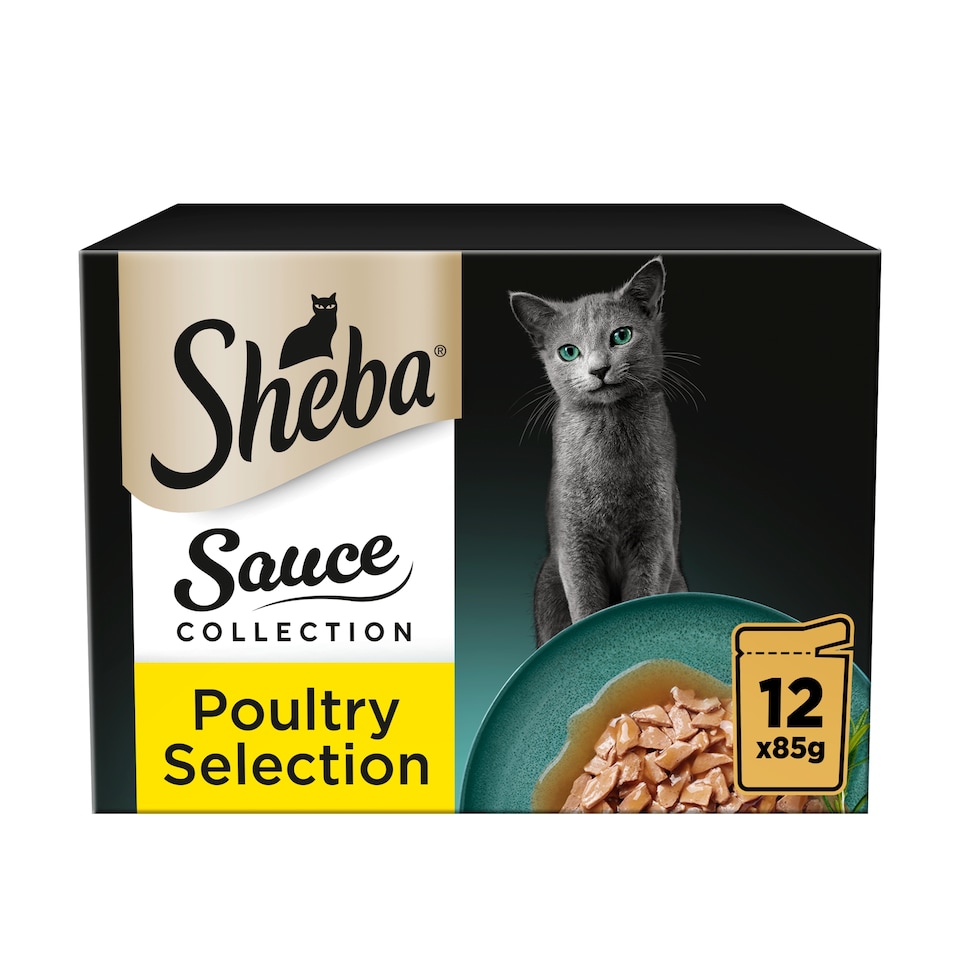 image 1 of Sheba Sauce Collection Cat Food Pouches Poultry Selection 12x85g