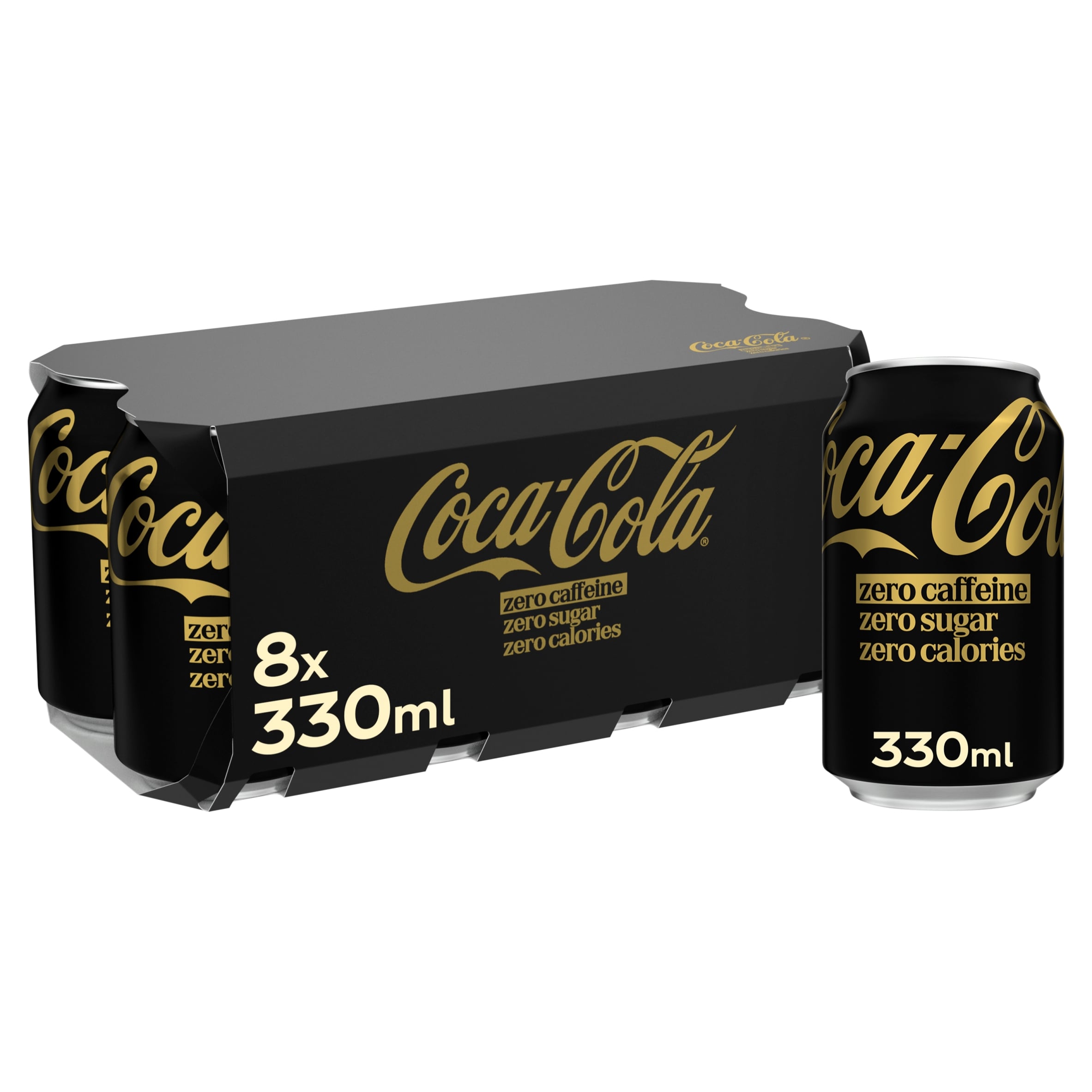 Coca-Cola Zero Sugar Zero Caffeine Soft Drink Cans 8 x 330 mL