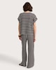 image 3 of F&F Textured Striped Wide Leg Drawstring Co-ord Trousers in Multi