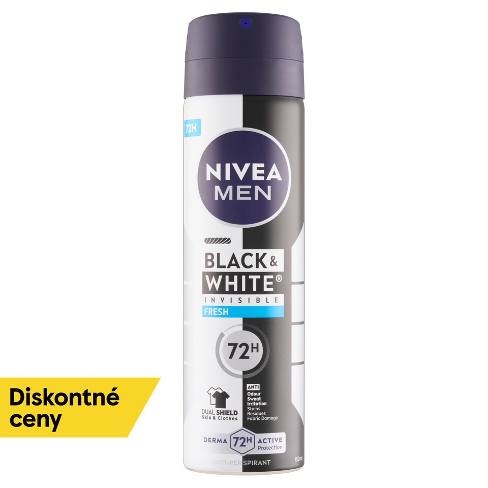 obrázok 1 z Nivea Men Black & White Invisible Fresh Sprej antiperspirant 150 ml
