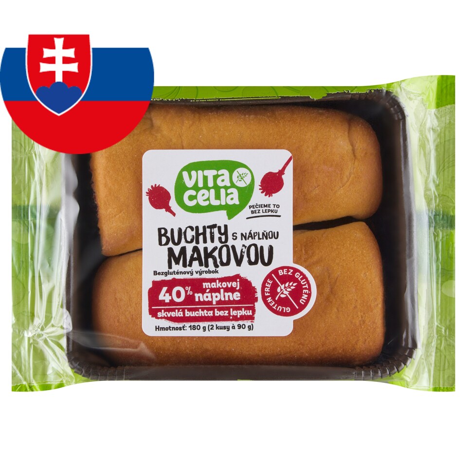 Vitacelia Gluten-Free Buns with Poppy Seed Filling 2 x 90 g (180 g)