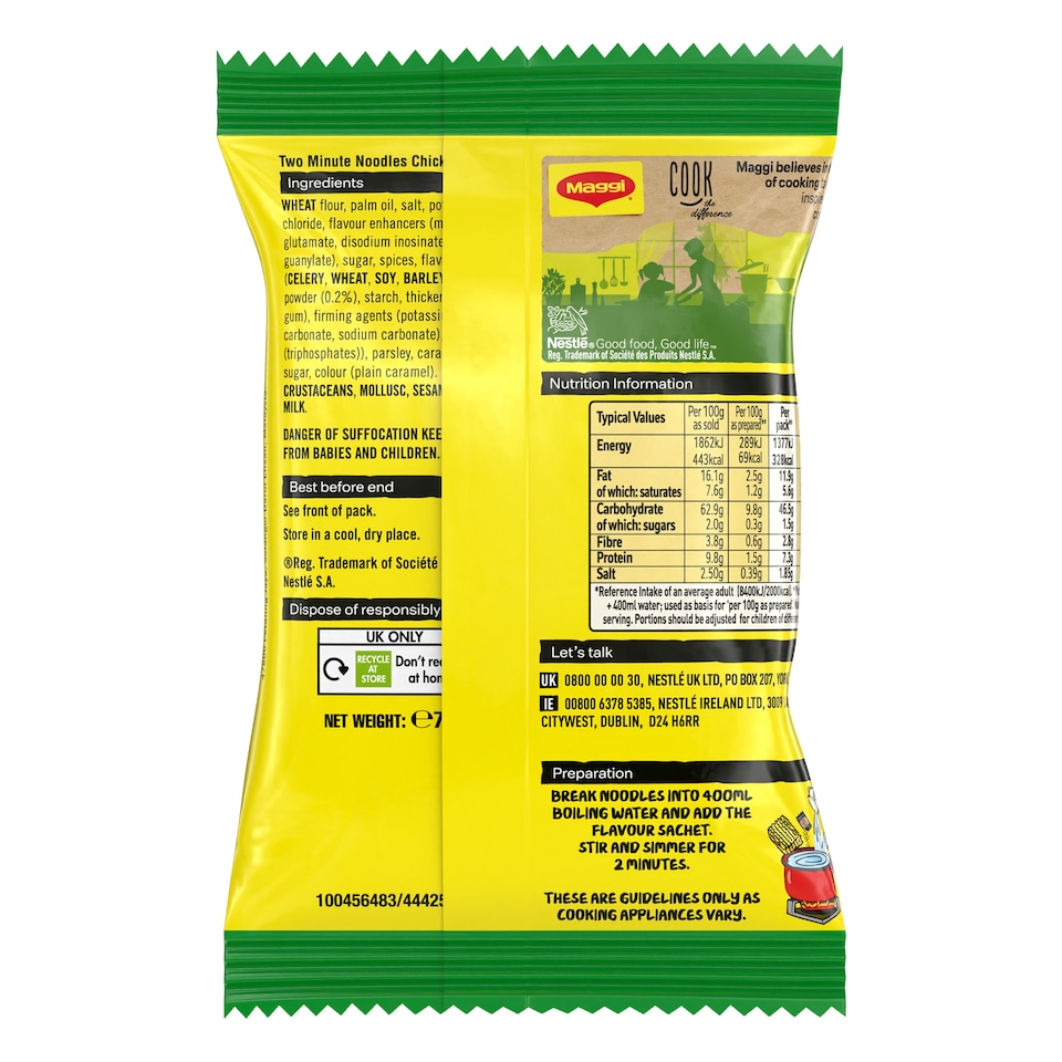 image 1 of Maggi 2-Minute Instant Noodles - Chicken Flavour 5 x 74g
