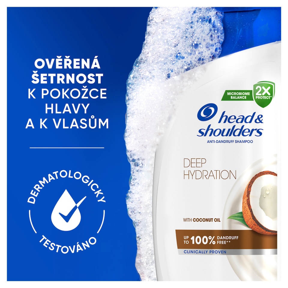 Obrázek 1 pro produkt Head & Shoulders Deep Hydration Šampon proti Lupům 400 ml Kokosový Olej. Každoden. Použití