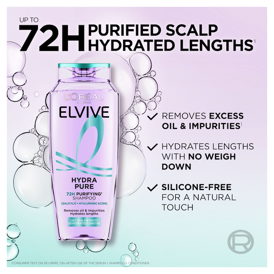 image 1 of L'Oreal Elvive Hydra Pure Shampoo 250ml