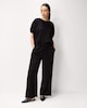 image 1 of F&F Textured Wide Leg Trousers in Black