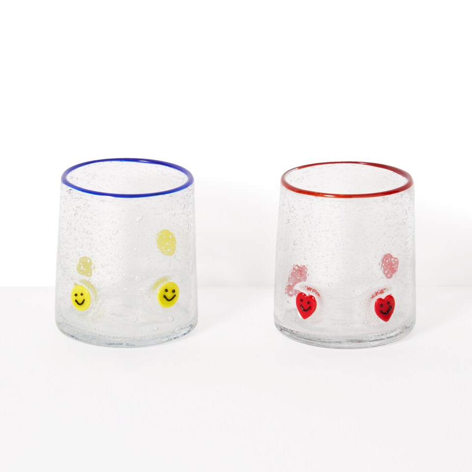 image 1 of Paperchase x Mélanie Johnsson Valentines 2 Pack Glass Tumblers