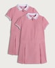 image 4 of F&F School Girls 2-Pack Generous Fit Gingham Short Sleeved Dresses in Red