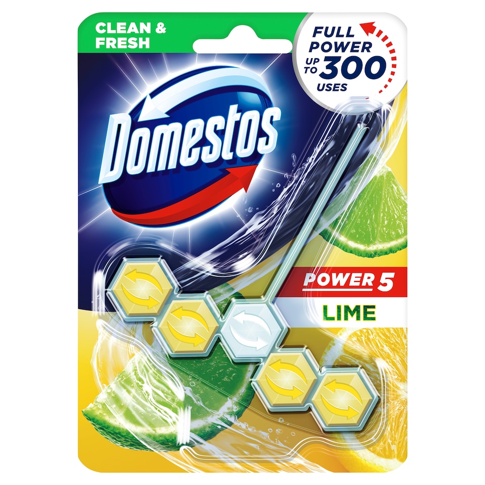 DOMESTOS Power5 Toilet Rimblock Lime 55 g