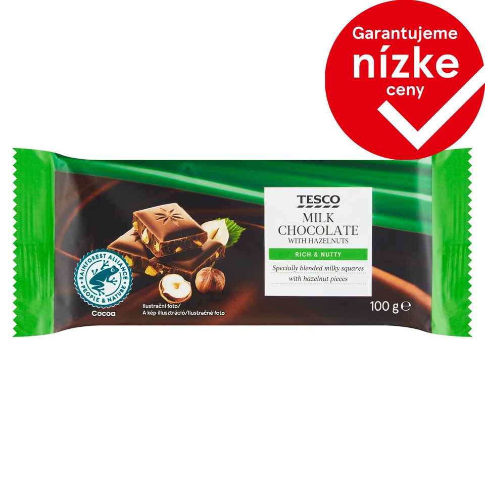 Tesco Milk Chocolate with Hazelnuts 100 g