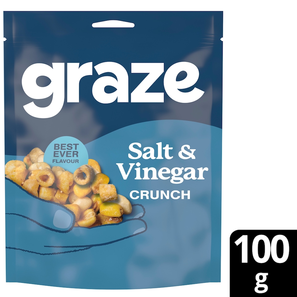 image 1 of Graze Salt & Vinegar Crunch Protein Sharing Bag Snack 100G