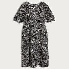 F&F Spot Print Puff Sleeved Midi Dress in Multi Brown