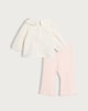 image 2 of Disney Minnie Mouse 2-Piece Cotton Rich Crinkle Top and Legging Set in Multi Pink