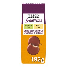 Tesco Free From Enrobed Orange Cookies & Cream Biscuits 192g