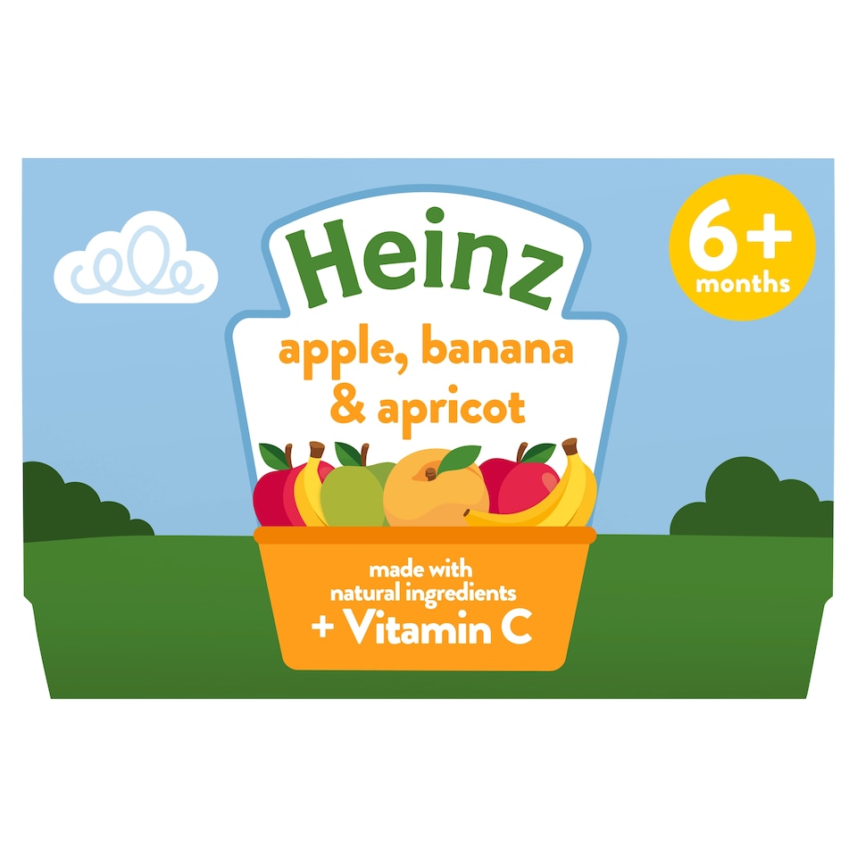 image 1 of Heinz Apple, Banana & Apricot Baby Food 4 x 100g