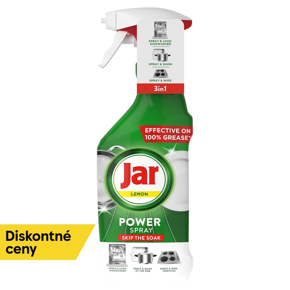 obrázok 1 z Jar Power Spray, 3 V 1, Viacúčelový Sprej Na Kuchyňu A Riad, Citrónová Vôňa, 500 ml