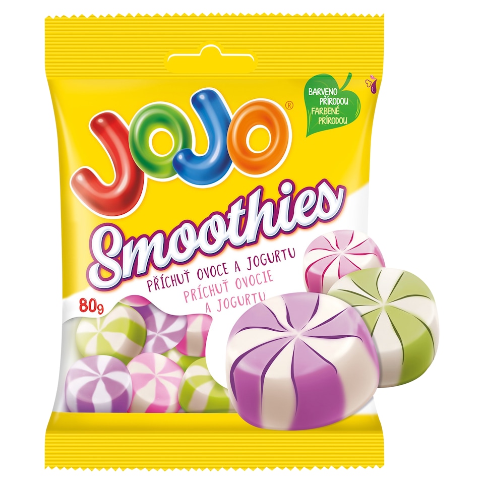JOJO Smoothies želé bonbóny s jogurtovo-ovocnými příchutěmi 80g