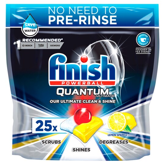 Finish Quantum Ultimate Lemon 25 Tab Dishwasher 312.5G Tesco Groceries