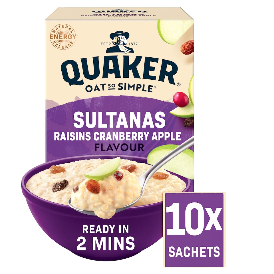image 1 of Quaker Oat So Simple Sultana & Raisin Porridge Sachets 10x38.5g