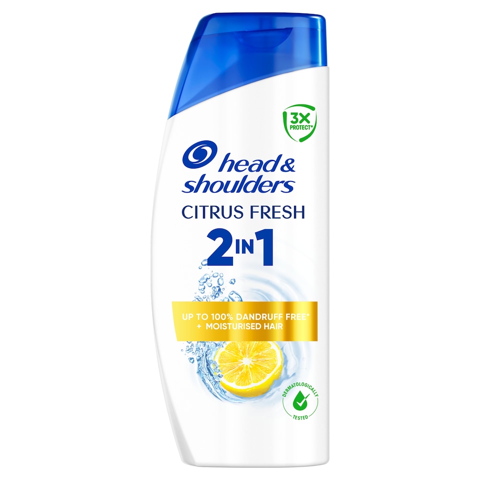Head & Shoulders Citrus Fresh 2in1 Anti-Dandruff Shampoo and Conditioner 400ml. Dandruff Free Hair
