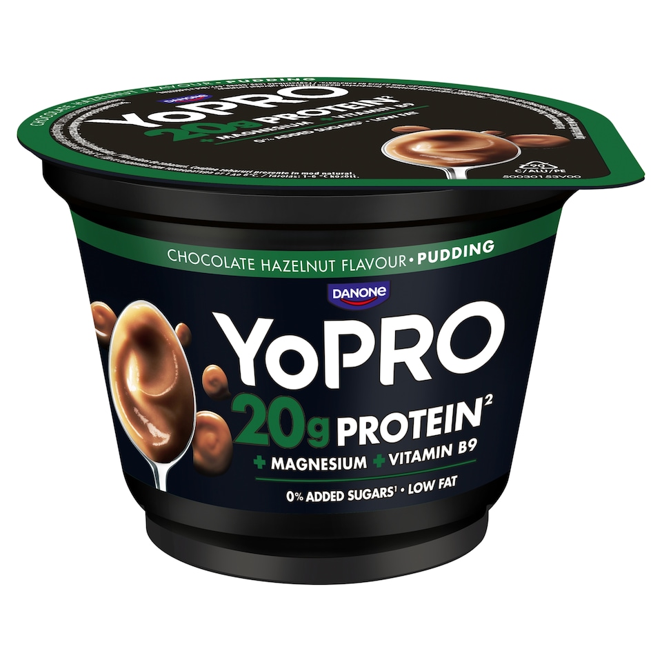 YoPro UHT Chocolate and Hazelnut Flavoured Dairy Dessert with Magnesium, Folic Acid 200 g