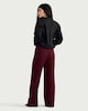 image 3 of F&F Textured Wide Leg Trousers in Burgundy