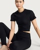 image 1 of F&F Active Seamfree Cropped T-Shirt in Black