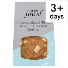 Tesco Finest Caramelised Biscuit & Belgian White Chocolate Cookies 4 Pack