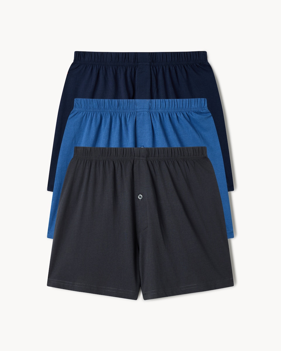 image 1 of F&F 3-Pack Pure Cotton Jersey Boxers in Navy