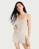image 1 of F&F Ribbed Striped Pyjama Set in Multi White