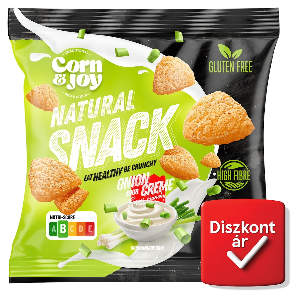 Corn & Joy extrudált kukorica snack hagymás-tejfölös ízesítéssel 40 g