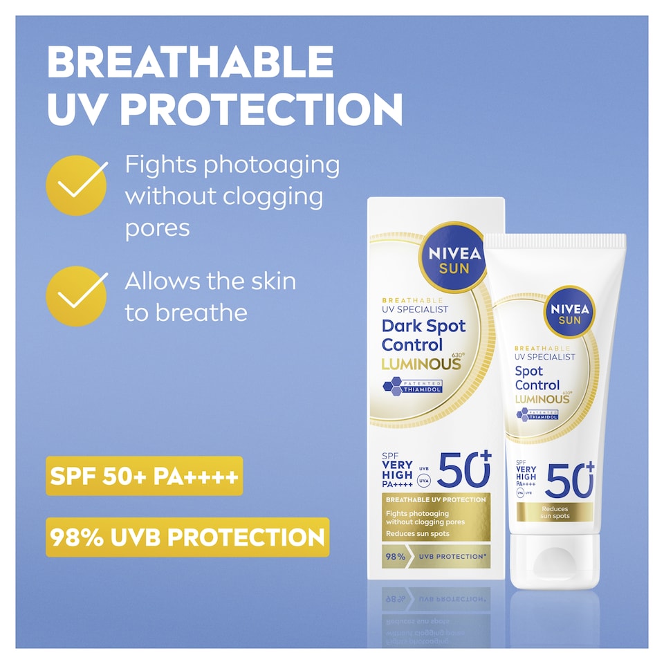 image 1 of NIVEA Sun Dark Spot Control Luminous 630 Sun Fluid SPF50 40ml