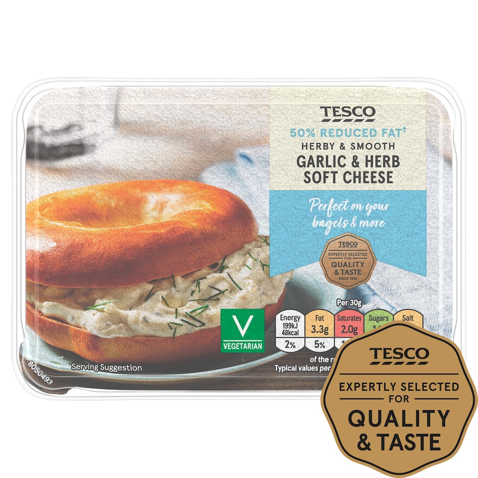 Tesco 50% Less Fat Garlic & Herb Soft Cheese 200g