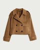 image 5 of F&F Faux Suede Cropped Trench Jacket in Med Nude