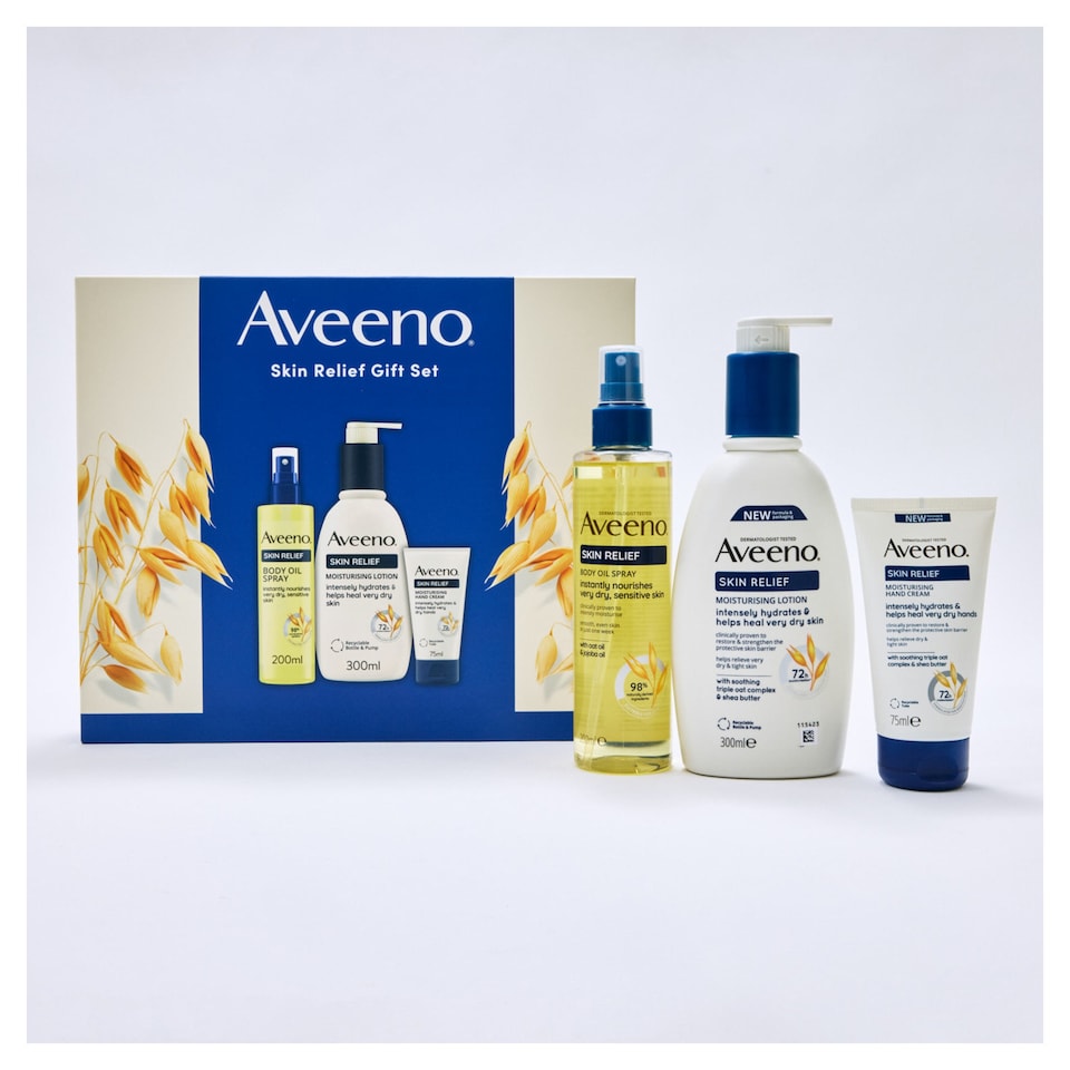 image 1 of Aveeno Skin Relief Moisturiser Gift Set with Body Lotion & Hand Cream