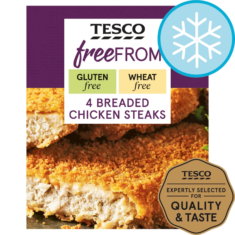Tesco Free From Breaded Chicken Steaks 4 Pack 380g