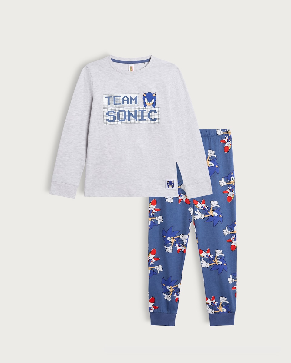 image 1 of Sonic the Hedgehog Cotton Rich Pyjama Set in Multi